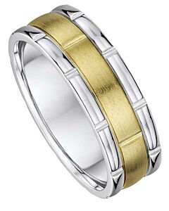7mm Two Tone Gold Wedding Ring |416A06G 1599